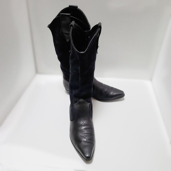 What's What Black Suede Mid Calf Boot Style Rowdy - Picture 3 of 15